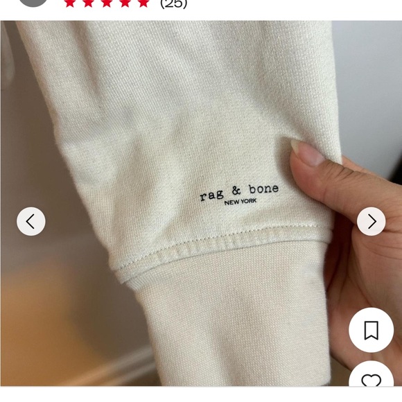 Rag’n’Bone cream/grey color sweatshirt, size extra small - Picture 2 of 5